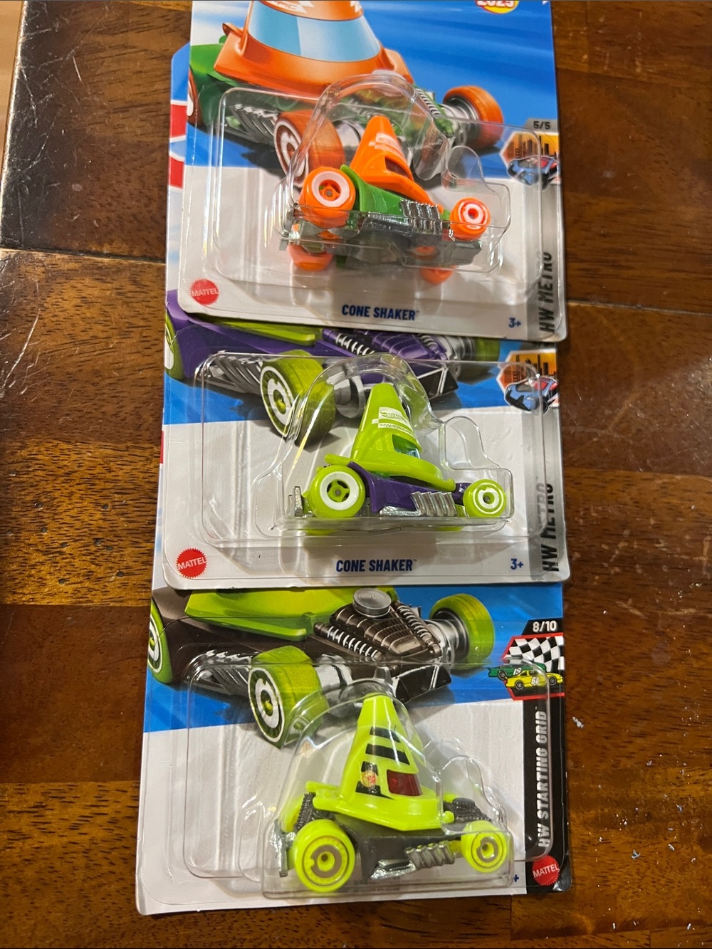 Mattel Hot Wheels Cone Shaker Toy Cars - green, yellow, orange - NEW